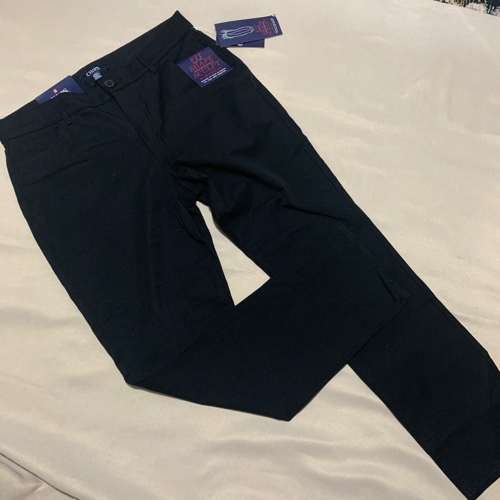 Black slimming fit chaps pants